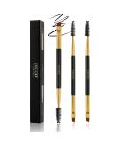 Docolor Eyebrow Brush Duo | Professional Angled Eye Brow Brush Set | Lining and Shaping Brows | Spoolie for Brows or Lashes | Black 3PCS - Buy Online on GoSupps.com