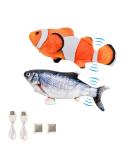 BangShou 2 Pieces Electric Moving Fish Cat Toy with Catnip - Interactive Realistic Flapping Wagging Fish for Kitten - Buy Online on GoSupps.com