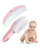 LNQ LUNIQI Baby Brush and Comb Set Soft Bristle Baby Brush Massage Scalp Brush for Newborn Cradle Cap Scalp Cleaning Care (Pink) - Buy Online on GoSupps.com
