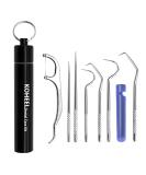 Koheel Reusable Dental Floss Picks Kit - Stainless Steel Tooth Cleaning Tools & Oral Hygiene Set for Travel Picnic & Camping - Buy Online on GoSupps.com