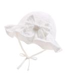 XIAOHAWANG Baby Girl Sun Hat - Embroidered Flowers Toddler Bucket Hat for Infant Girls 3-6 Months (White) - Buy Online on GoSupps.com
