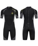 Wetsuit Shorty for Men 1.5mm Neoprene Back Zip Spring Suit | Diving, Surfing, Snorkeling | Black-Gray | XX-Large - Buy Online on GoSupps.com