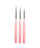 3Pcs Nail Art Liner Brushes - Fine Design UV Gel Polish Painting Striper Brushes - Pink - Buy Online on GoSupps.com