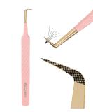 Ms.Queen 90 Degree Lash Tweezers for Eyelash Extensions, Precision Fiber Tip Grip Mega Volume Lash Tweezers Mega 90 Degree Tweezers/M018-8 - Buy Online on GoSupps.com