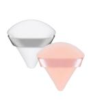 Set of 2 Premium Triangle Makeup Powder Puffs - Soft & Sleek Design for Quick & Easy Application - White & Nude - Buy Online on GoSupps.com