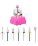 7PCS Ceramic Nail Drill Bits for Acrylic Gel Nails - Professional Cuticle Remover & Diamond Corn Nail Bit - Manicure Pedicure Tool Set for Home Use - Buy Online on GoSupps.com