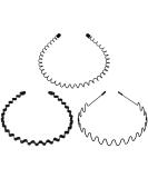Hanyousheng 3 PCS Metal Headband Black Metal Hair Hoop Unisex Hair Band Hair Hoop Spring Wave Hairband hair band for men Unisex Sport Fashion Hair Band Accessories for Women and Men - Buy Online on GoSupps.com