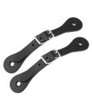 Zerodis Handmade Leather Equestrian Spur Straps - 1 Pair | Black Cowboy Outfit Boots - Buy Online on GoSupps.com
