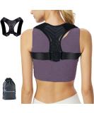 Buy WEEOATAR Upper Back Brace | Adjustable Posture Corrector for Adults & Kids | Elastic Back Straightener with Magic Stickers (Black M - Buy Online on GoSupps.com
