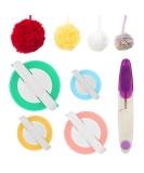 Brimfulite Pom Pom Makers Set with Scissors - 4 Sizes for DIY Yarn Crafts (Green Blue Pink Yellow) - Buy Online on GoSupps.com