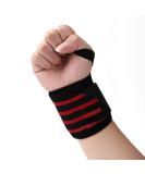 Professional Elastic Wrist Elbow Knee Wraps - Support Brace for Weightlifting & Gym Fitness - Red - Buy Online on GoSupps.com