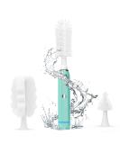 Electric Bottle Brush Set- 2 Silicone & 1 Sponge Heads, 2-Speed Power, Waterproof, IP65 Water Resistant- Ideal for Cleaning Bottles & Cups - Buy Online on GoSupps.com