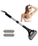 Easace back lotion Applicator for men and women interchangeable roller head for foam adjustable angle head extendable long handle body moisture cream (silver) - Buy Online on GoSupps.com