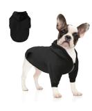 Meioro XL All Black Hooded Sweater for Dogs - Warm Pet Hoodie for French Bulldogs & Pugs - Cute Zippered Clothing - Buy Online on GoSupps.com