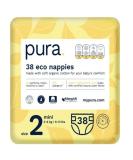 Buy Pura Eco-Diapers Size 2 (3-6 kg) - 38 Hypoallergenic Organic Cotton Diapers EU Ecolabel Certified Odorless & Moisture Indicator - Buy Online on GoSupps.com