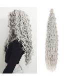 DSOAR Deep Twist Crochet Hair - 22 Ombre Kinky Curl Braiding Hair Extensions - 3 Packs Silver/Gray Synthetic Hair - Buy Online on GoSupps.com
