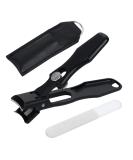 Alxbsone Black Steel Nail Clipper Set for Fingernails & Toenails | No Splash Design with Nail Fan & File | Extra Sharp Manicure Tool - Buy Online on GoSupps.com
