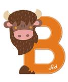 Sevi 83002 Tier Wooden Letters B Bison - 10 cm Door Letters for Children's Room | Educational ABC Learning Toys | Durable Wooden Animal Letters for Kids 3+ - Buy Online on GoSupps.com