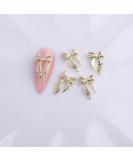 10pcs Nail Art Ribbon Bow Studs Silver Golden Metal 3D Butterfly Charms Nail Decoration Manicure DIY Design Accessories (8027) - Buy Online on GoSupps.com