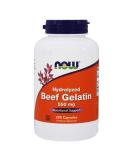 Now Foods Hydrolyzed Beef Gelatin 550 mg - 200 Capsules | Unflavored Joint & Skin Support - Buy Online on GoSupps.com