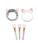 3-Piece Face Mask Brush Set with Cat Ear Headbands | DIY Makeup Tools for Eye Masks - Buy Online on GoSupps.com