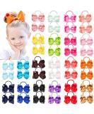 WillingTee 40Pcs 4.5 Boutique Pops Hair Bows Elastic Ties 20 Colors for Girls, Teens & Toddlers - Buy Online on GoSupps.com