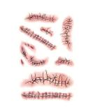 3D Bloody Wound Scab Temporary Tattoos for Halloween - Waterproof Body Face Sticker - Buy Online on GoSupps.com