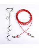 Spiral Heavy Duty Ground Spike Stake (40cm/16.14") with Outdoor Dog Camping Tie Out (3m Red) Dog Tie Out Cable and Stake for Dogs Out for Outdoor Yard and Camping - Buy Online on GoSupps.com
