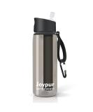 Joypur BPA-Free Water Filter Bottle | 4-Stage Integrated Filter Straw for Camping, Hiking, Travel Abroad | Emergency Backpacking Survival | Replaceable Filter | A-Gray - Buy Online on GoSupps.com