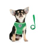 Femax Soft Mesh Dog Harness & Linen Set - Adjustable Reflective Breathable Breastware for Puppies & Cats | Green (30-34 cm) - Ideal for Walking Running & Training - Buy Online on GoSupps.com