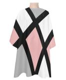Blush Pink Geometric Barber Cape - Stylish Hair Cutting Cape for All Ages | Minimalistic Modern Design for Salon & Home Use - Buy Online on GoSupps.com
