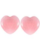 Rose Quartz Heart Worry Stones - 2Pcs Pink Healing Chakra Gemstones for Stress Relief and Meditation - Buy Online on GoSupps.com