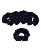 Fenteer 5 Velvet Scrunchies - Elastic Hair Ties & Ponytail Holders for Women in Navy Blue | Trendy Hair Accessories - Buy Online on GoSupps.com