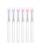 Arqumi Silicone Lip Brush Set - 6 PCS Makeup Brushes with Dirt-proof Caps, Lipstick Applicator Brushes for Lip Gloss, Eyeshadow, Lip Cream - Pink & Purple - Buy Online on GoSupps.com
