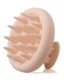 Beige Scalp Massage Brush - Silicone Shampoo Massager for Dandruff Removal & Hair Growth Stimulation | Worldwide Shipping - Buy Online on GoSupps.com