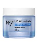 No7 Lift & Luminate Triple Action Night Cream 50ml - Enhanced Formula - Buy Online on GoSupps.com