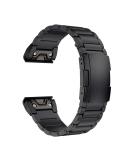 LDFAS Fenix 7X/6X/5X Plus Band, 26mm Titanium Metal Quick Release Easy Fit Watch Strap with Double Button Clasp Compatible for Garmin Fenix 7X/6X Pro/5X/5X Plus/3/3HR Smartwatch, Black - Buy Online on GoSupps.com