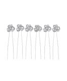 6pcs Vintage Rhinestone Bridal Hair Pins - Crystal Silver Hair Clips for Women & Bridesmaids - Buy Online on GoSupps.com