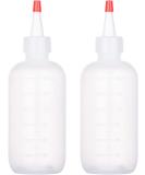 2PC Applicator Bottle Set - 4oz/6oz Transparent Squeeze Bottles for Hair Dye Glue Painting & Crafts - Ideal for Salon Use & Handicrafts (180ml) - Buy Online on GoSupps.com