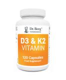 Dr. Berg Vitamin D3 K2 w/ MCT - Includes 2 000 IUs of Vitamin D3 & 50 mcg MK7 Vitamin K2 - No Added Sugars Maltodextrin or Corn Syrup - 120 Capsules - Buy Online on GoSupps.com