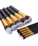 GLAMZA 10pcs Professional Makeup Brushes Set | Premium Synthetic Foundation & Concealer Brushes - Perfect for Flawless Application - Buy Online on GoSupps.com