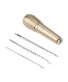 Copper Handle Sewing Awl Kit with 3 Needles - DIY Tool for Canvas and Leather Repair - Buy Online on GoSupps.com