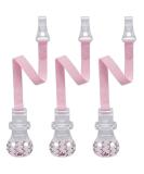 Pack of 3 Metal-Free BPA-Free NIP Pacifier Straps - Pastel Rose Pacifier Chains with Hooks for International Shipping - Buy Online on GoSupps.com