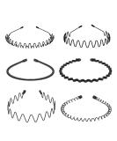 Buy FlyfTrey 6-Piece Unisex Metal Hair Bands - Non-Slip Elastic Headbands for Outdoor Sports & Yoga - Trendy Black Jumping Wave Accessories - Buy Online on GoSupps.com