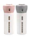 Chiveenido 4-in-1 Travel Dispenser Set | Refillable Shampoo & Toiletry Bottles - Pink & Gray - International Shipping - Buy Online on GoSupps.com