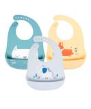 Yingjee 3 Pack Baby Bibs - Waterproof Silicone Bibs for Babies & Kids | Super Soft Lightweight & Safe | Travel-Friendly | 2 Colors Available - Buy Online on GoSupps.com