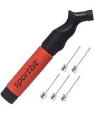 SPORTBIT Ball Pump with 5 Needles - Push & Pull Inflating System - Great for All Sports Balls - Volleyball Pump, Basketball Inflator, Football & Soccer Ball Air Pump - Goes with Needles Set (Red) - Buy Online on GoSupps.com