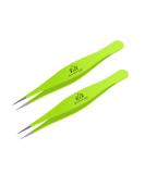 Majestic Bombay Fine Point Tweezers - Precision Pluckers for Men and Women, Ideal for Facial, Brow, and Ingrown Hair Removal - Sharp Needle Nose Design for Splinters and Ticks - Best Tweezers for Chin Hair in Green - Buy Online on GoSupps.com