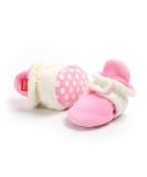 EDOTON Unisex Newborn Winter Boots - Warm Stripe Bootie for 12-18 Months - Non-Slip Sole, Adjustable Stay On Sock - Pink Cream - Buy Online on GoSupps.com