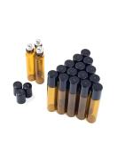 MerrQchang Pack of 24 Empty 10ml Glass Roller Bottles - Small Glass Roller Bottles with Stainless Steel Roller Balls for Essential Oils & Aromatherapy - Buy Online on GoSupps.com